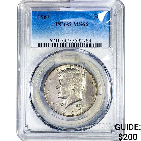 1967 Kennedy Half Dollar PCGS MS66