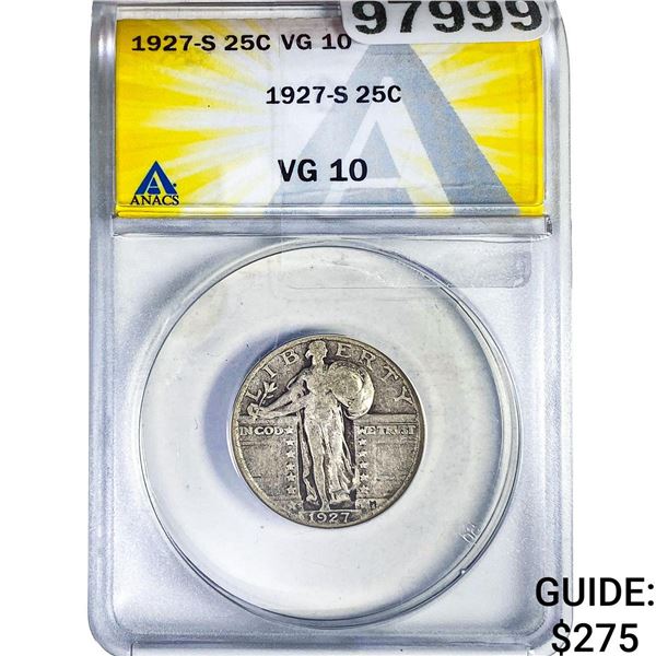 1927-S Standing Liberty Quarter ANACS VG10