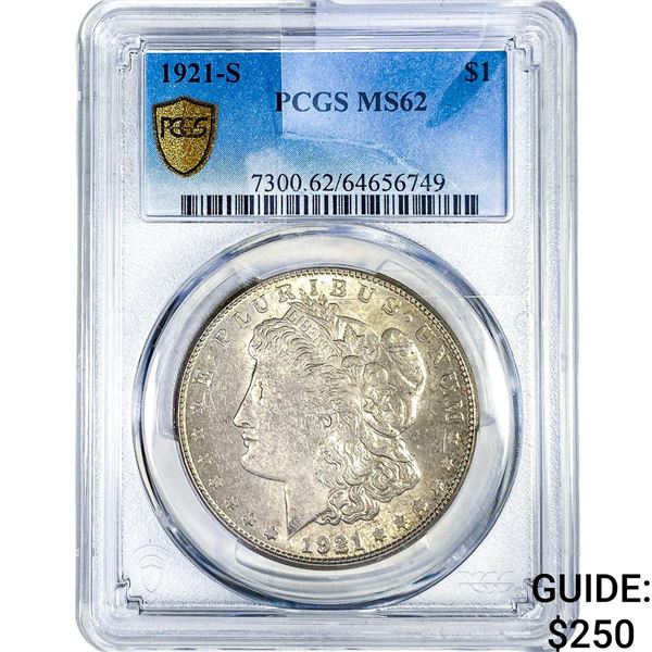 1921-S Morgan Silver Dollar PCGS MS62
