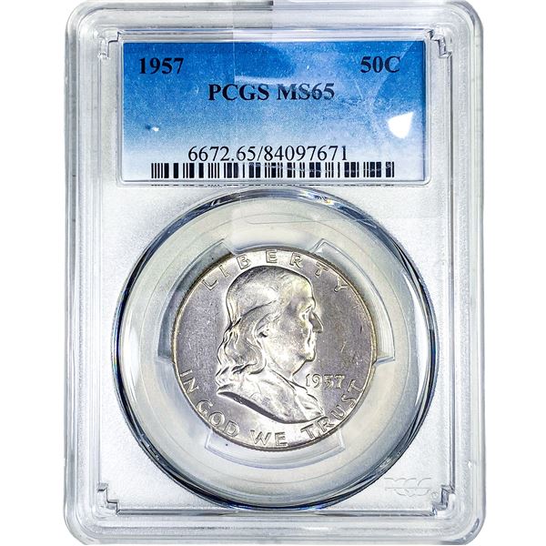 1957 Franklin Half Dollar PCGS MS65