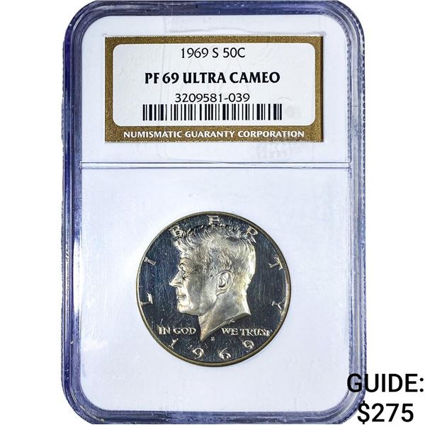 1969-S Kennedy Half Dollar NGC PF69 Ultra Cameo