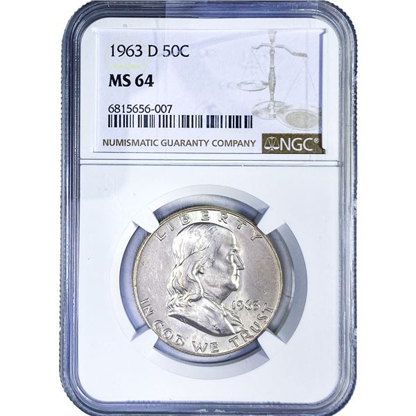 1963-D Franklin Half Dollar NGC MS64