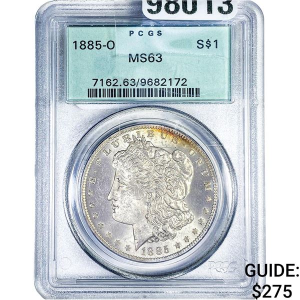 1885-O Morgan Silver Dollar PCGS MS63