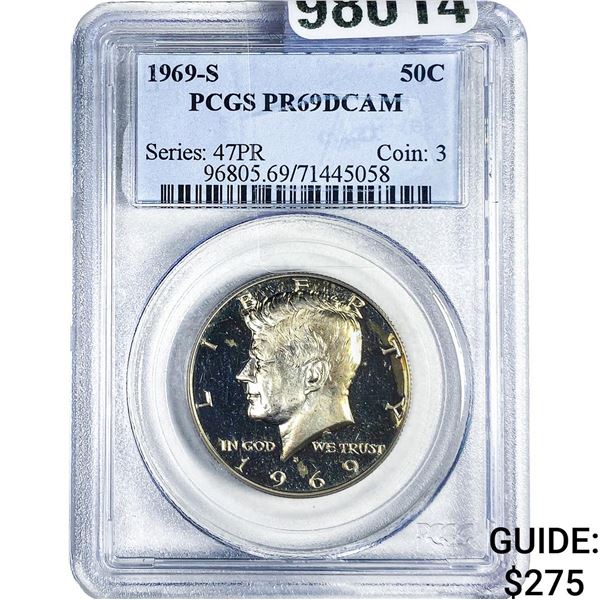 1969-S Kennedy Half Dollar PCGS PR69 DCAM