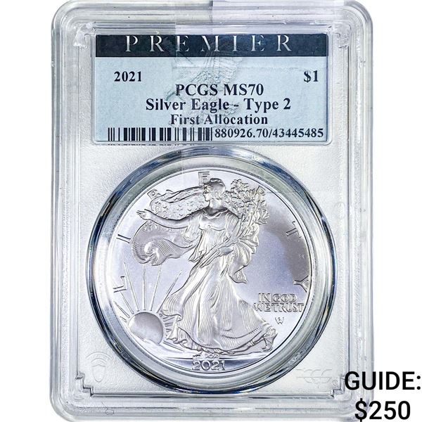 2021 Silver Eagle PCGS MS70 Type 2