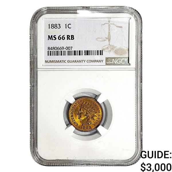 1883 Indian Head Cent NGC MS66 RB