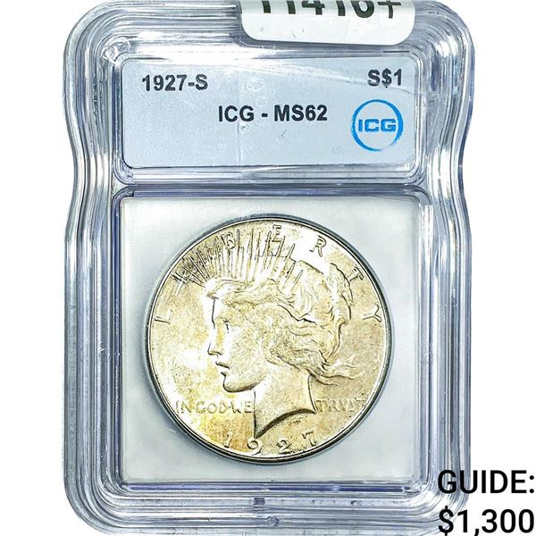 1927-S Silver Peace Dollar ICG MS62
