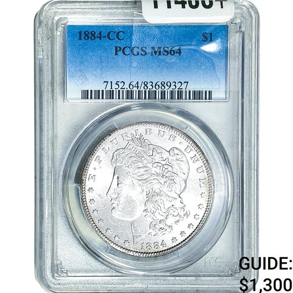 1884-CC Morgan Silver Dollar PCGS MS64