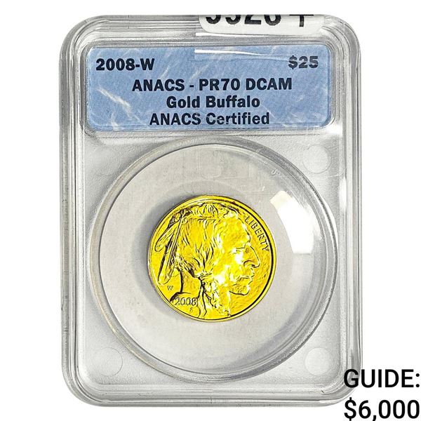 2008-W 1/2oz Gold Buffalo $25 ANACS PR70