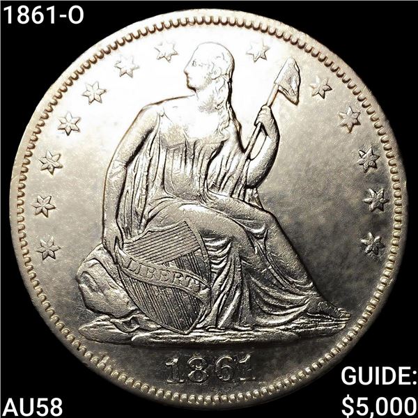 1861-O Seated Liberty Half Dollar CHOICE AU