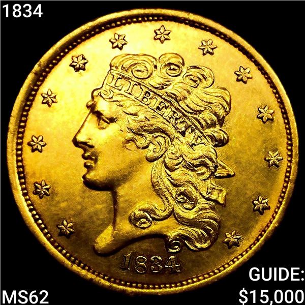 1834 $5 Gold Half Eagle