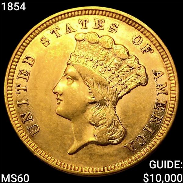 1854 $3 Gold Piece