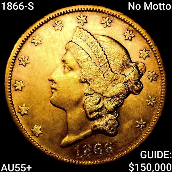 1866-S No Motto $20 Gold Double Eagle