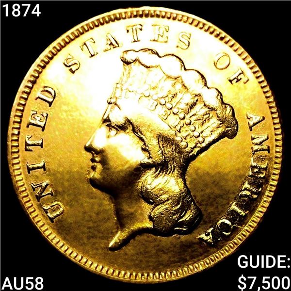 1874 $3 Gold Piece