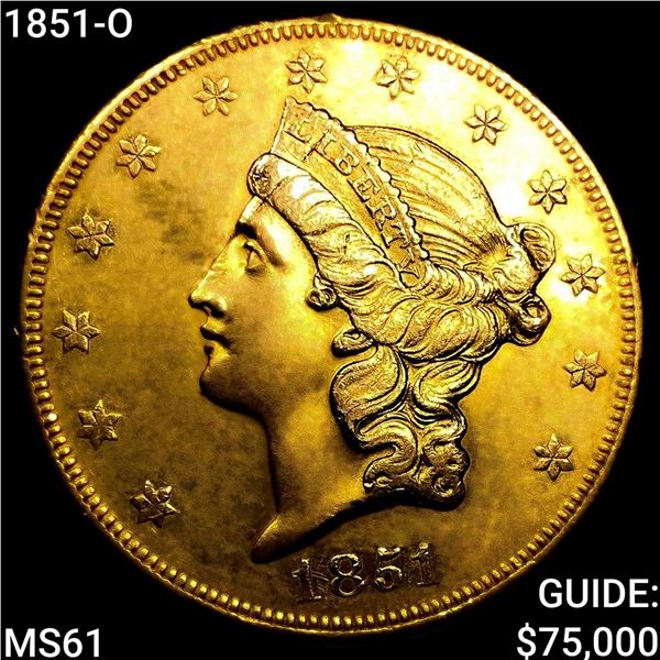 1851-O $20 Gold Double Eagle