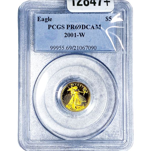 2001-W $5 Gold Eagle 1/4oz AGW PCGS PR69 DCAM