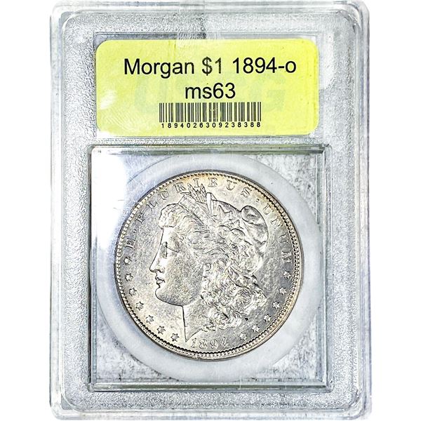 1894-O Morgan Silver Dollar USCG MS63