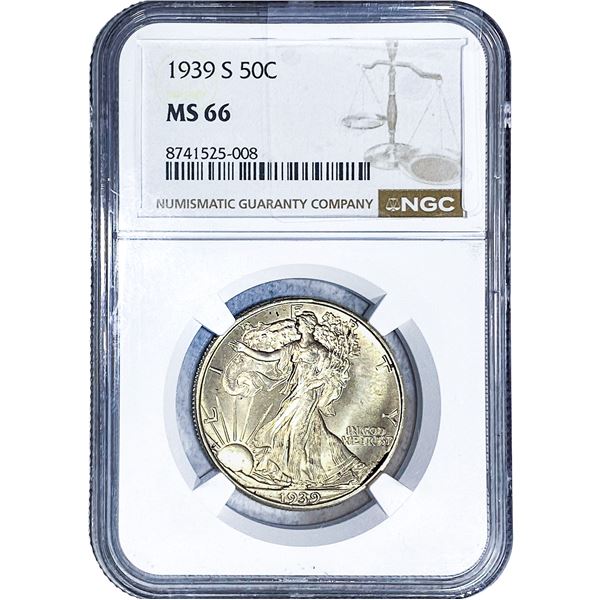 1939 Walking Liberty Half Dollar NGC MS66