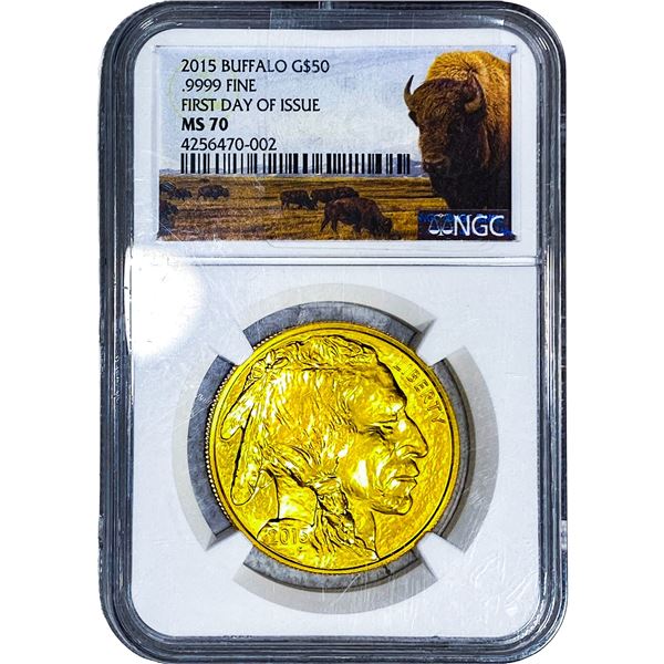 2015 $50 Gold Buffalo 1oz AGW NGC MS710