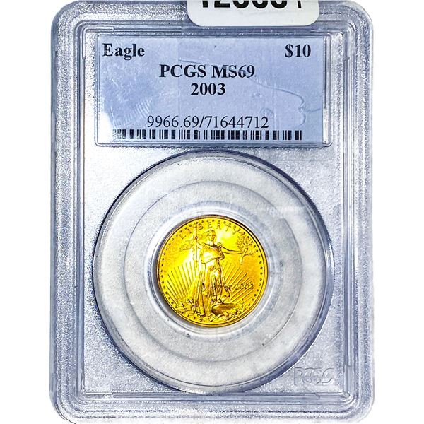 2003 $10 Gold Eagle 1/4oz AGW PCGS MS69