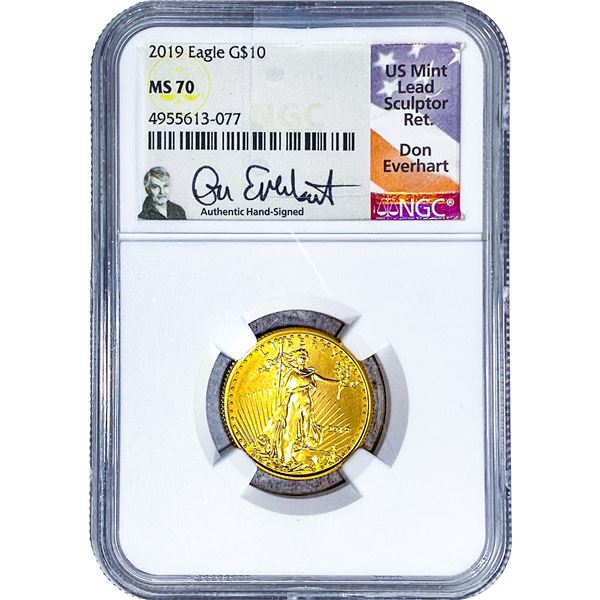 2019 $10 Gold Eagle 1/4oz AGW NGC MS70
