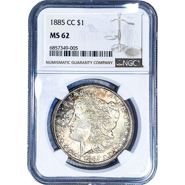 1885-CC Morgan Silver Dollar NGC MS62