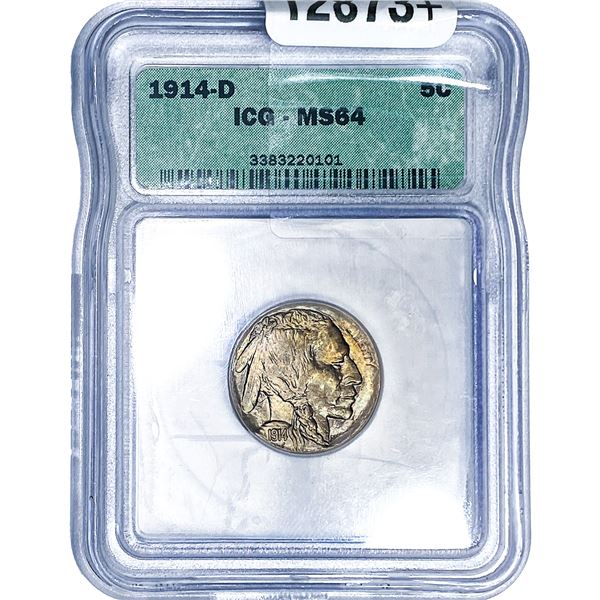 1914-D Buffalo Nickel ICG MS64