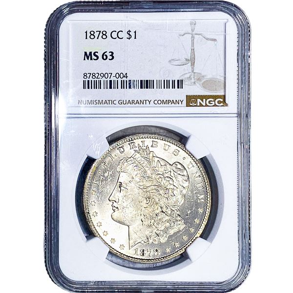 1878-CC Morgan Silver Dollar NGC MS63