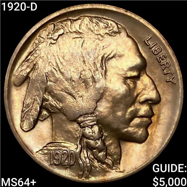1920-D Buffalo Nickel CHOICE BU+