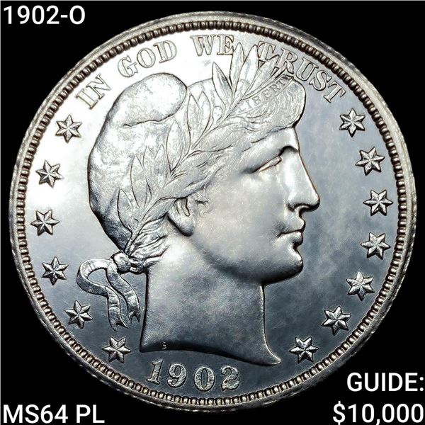 1902-O Barber Half Dollar CHOICE BU PL
