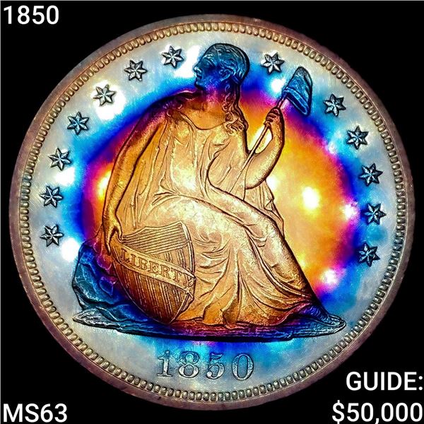 1850 Seated Liberty Dollar CHOICE BU
