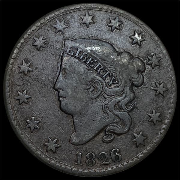 1826 Coronet Head Large Cent LIGHTLY  CIRCULATED
