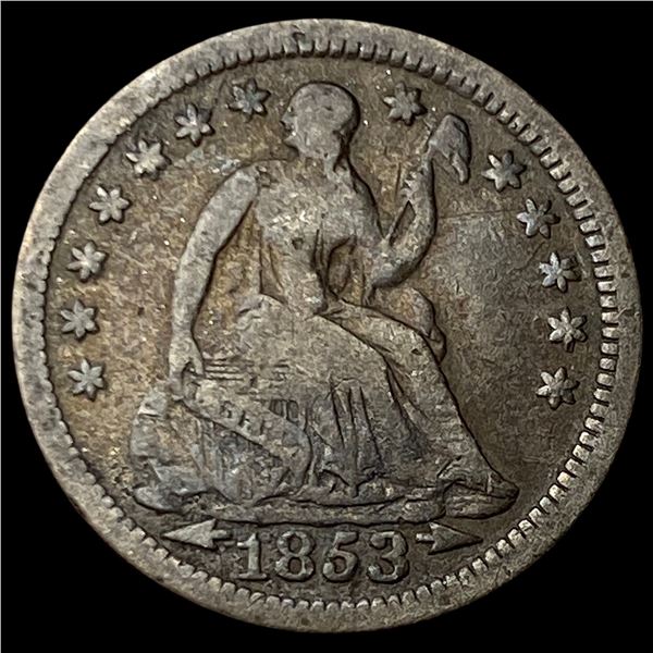 1853 Arrows Seated Liberty Half Dime NEARLY  UNCIRCULATED