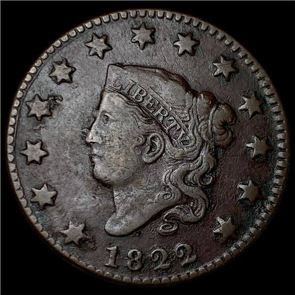 1822 Coronet Head Large Cent LIGHTLY  CIRCULATED