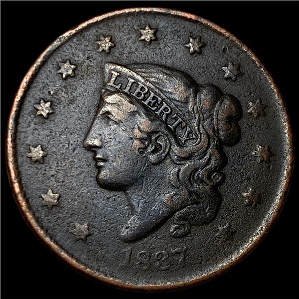 1837 Coronet Head Large Cent NEARLY  UNCIRCULATED