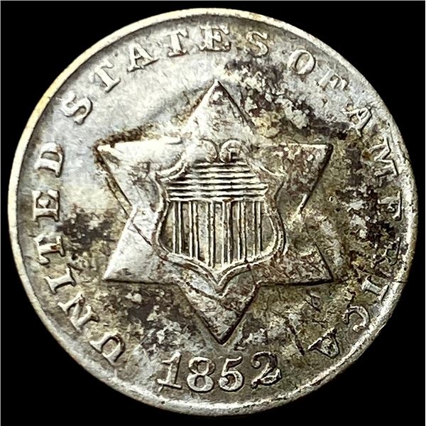 1852 Silver Three-Cent Piece CLOSELY  UNCIRCULATED