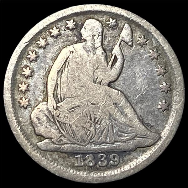 1839-O Silver Seated Liberty Half Dime NICELY  CIRCULATED