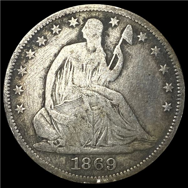1869-S Silver Seated Liberty Half Dollar  NICELY CIRCULATED