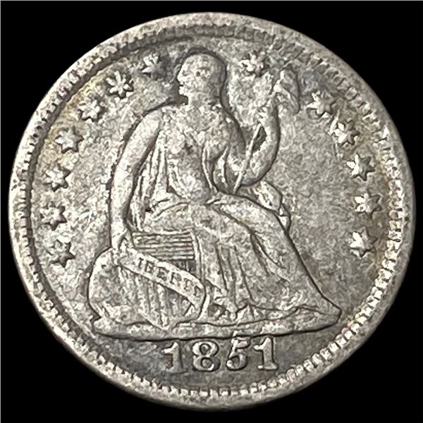 1851-O Silver Seated Liberty Half Dime NEARLY  UNCIRCULATED