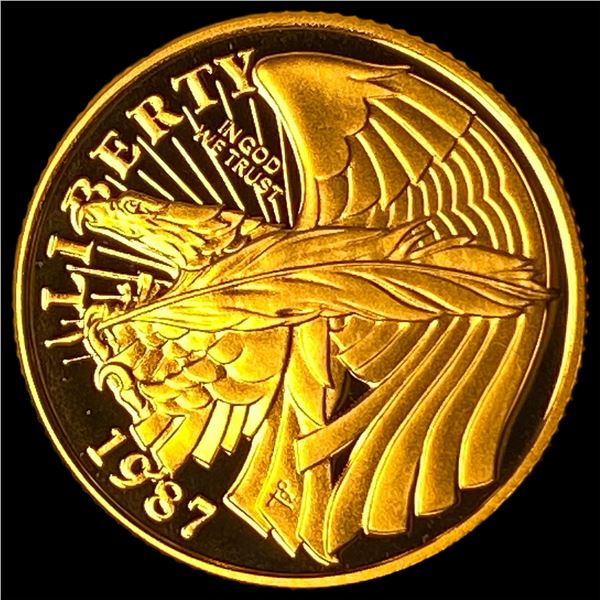 1987-W .2419oz Gold $5 Constitution  Commemorative GEM PROOF