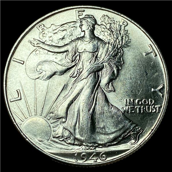 1946 Silver Walking Liberty Half Dollar GEM  BU