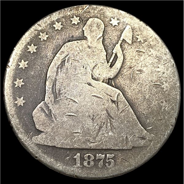 1875 Seated Liberty Half Dollar NICELY  CIRCULATED