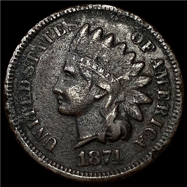 1874 Indian Head Cent LIGHTLY CIRCULATED