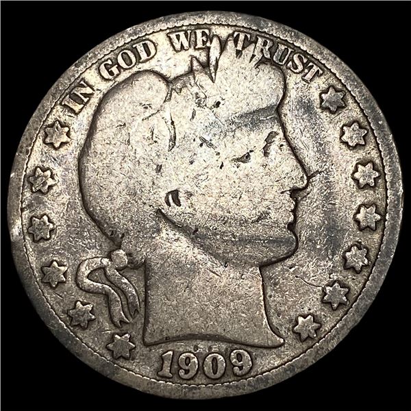1909-O Silver Barber Half Dollar NICELY  CIRCULATED