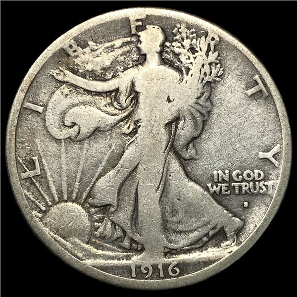 1916-S Silver Walking Liberty Half Dollar  NICELY CIRCULATED