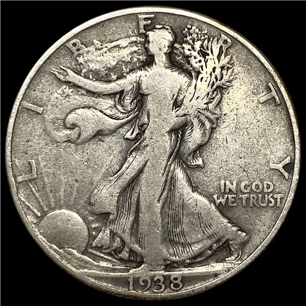 1938-D Silver Walking Liberty Half Dollar  LIGHTLY CIRCULATED