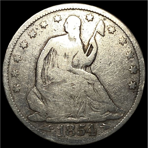 1854 Arrows Seated Liberty Half Dollar NICELY  CIRCULATED