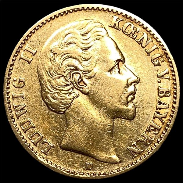 1879-D Gold 10 Mark Germany (Bavaria)  UNCIRCULATED