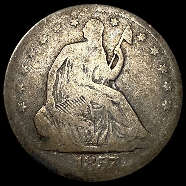 1857 Seated Liberty Half Dollar NICELY  CIRCULATED