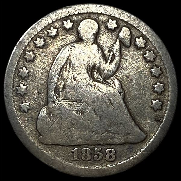 1858 Silver Half Dime NICELY CIRCULATED